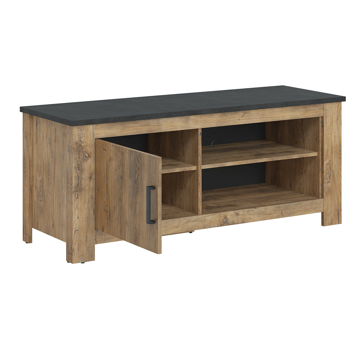 Wooden TV Stand 138cm Wide With 1 Door And Open Shelf - Rapallo