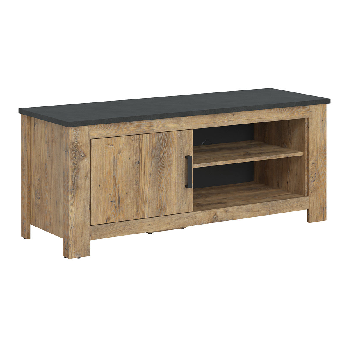 Wooden TV Stand 138cm Wide With 1 Door And Open Shelf - Rapallo