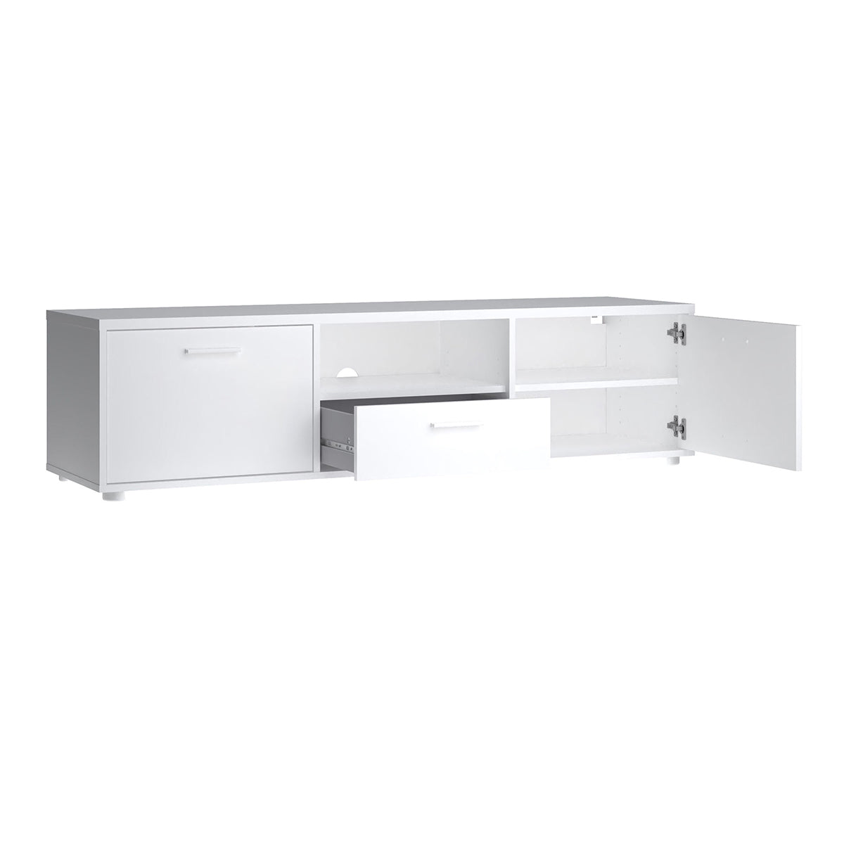 Wooden TV Stand 147cm Wide With 2 Doors And 1 Drawer - Media