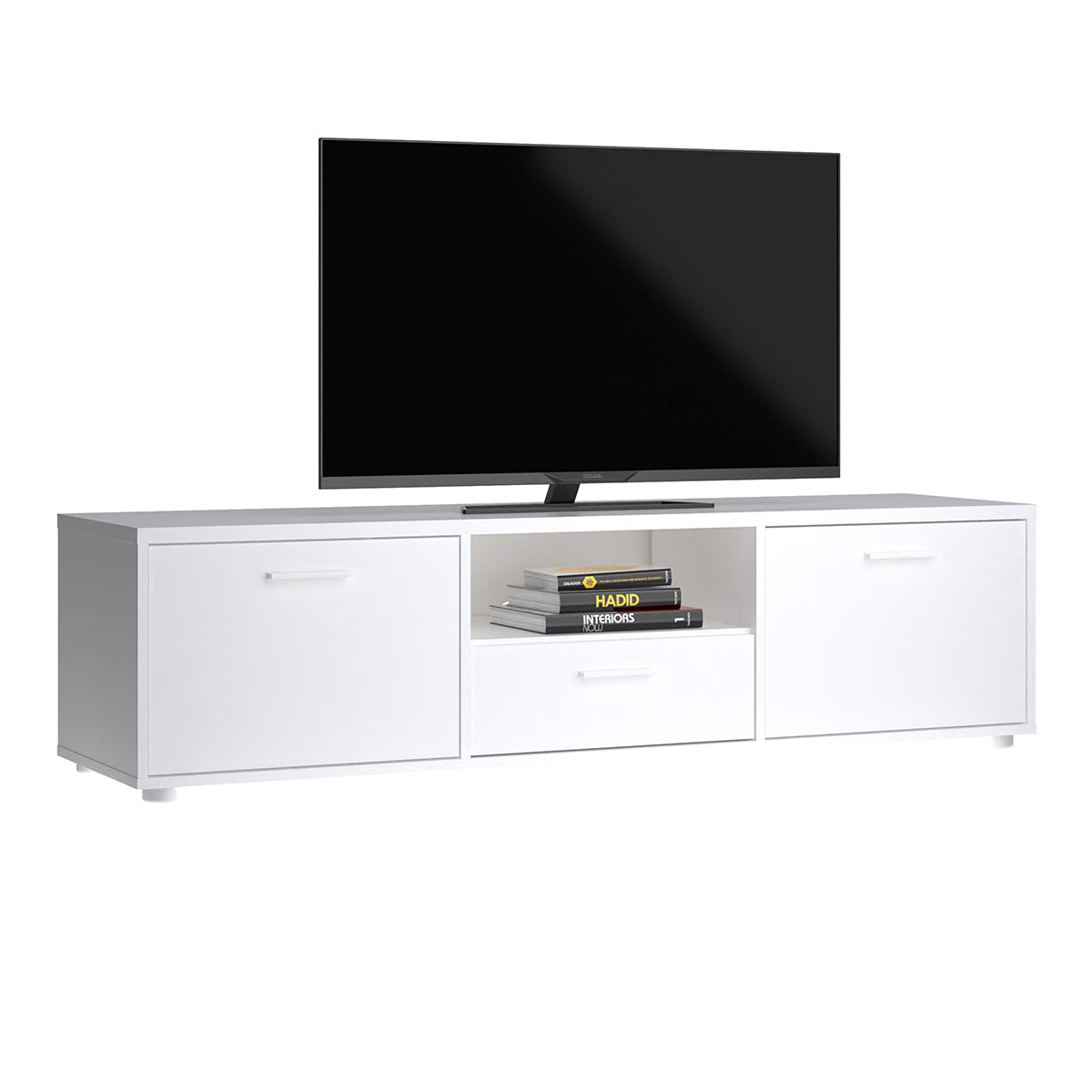 Wooden TV Stand 147cm Wide With 2 Doors And 1 Drawer - Media