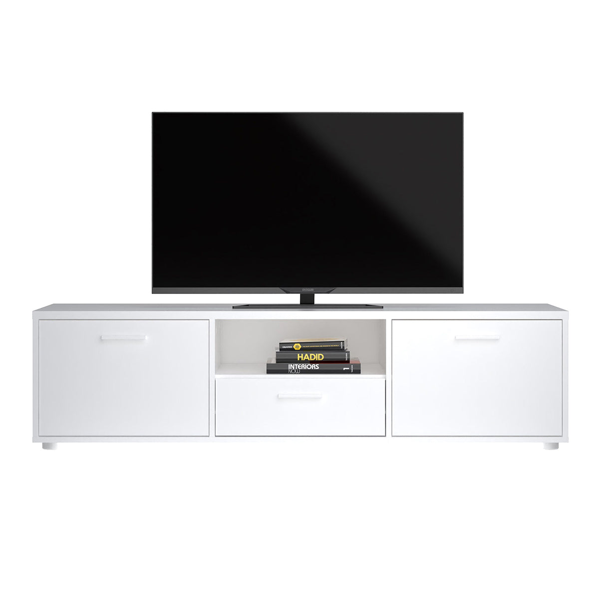 Wooden TV Stand 147cm Wide With 2 Doors And 1 Drawer - Media