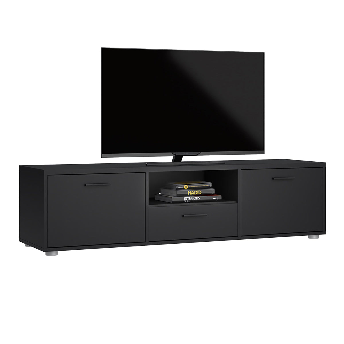 Wooden TV Stand 147cm Wide With 2 Doors And 1 Drawer - Media