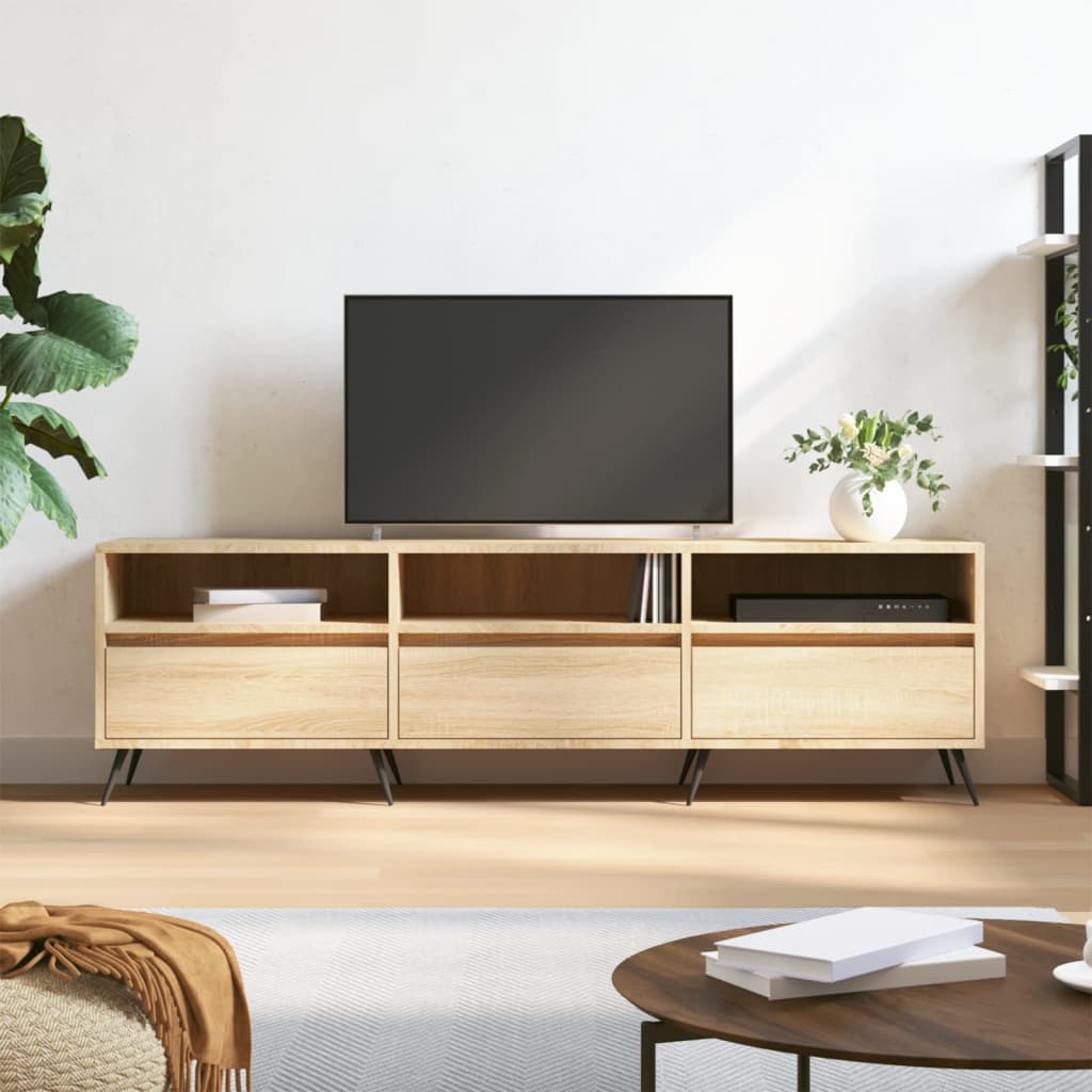Wooden TV Stand 150cm Wide With 3 Doors - Vantage Home