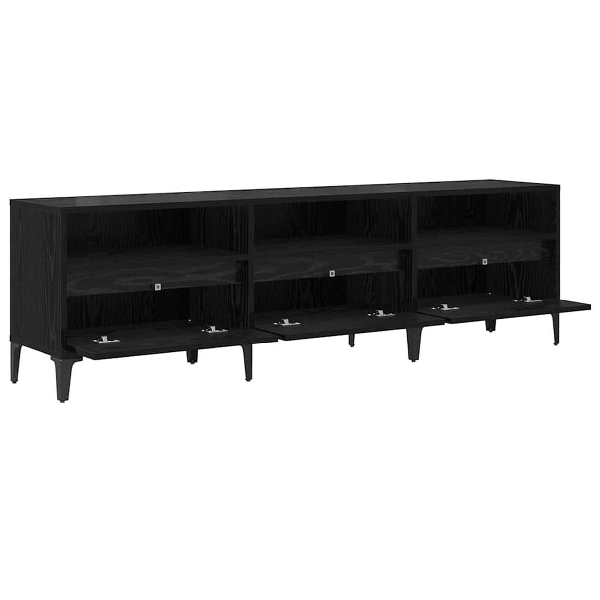 Wooden TV Stand 150cm Wide With 3 Flap Doors - Vantage Home
