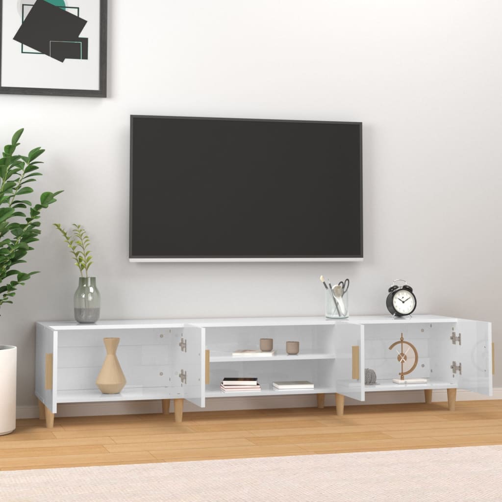 Wooden TV Stand 180cm Wide With 4 Doors - Vantage Home