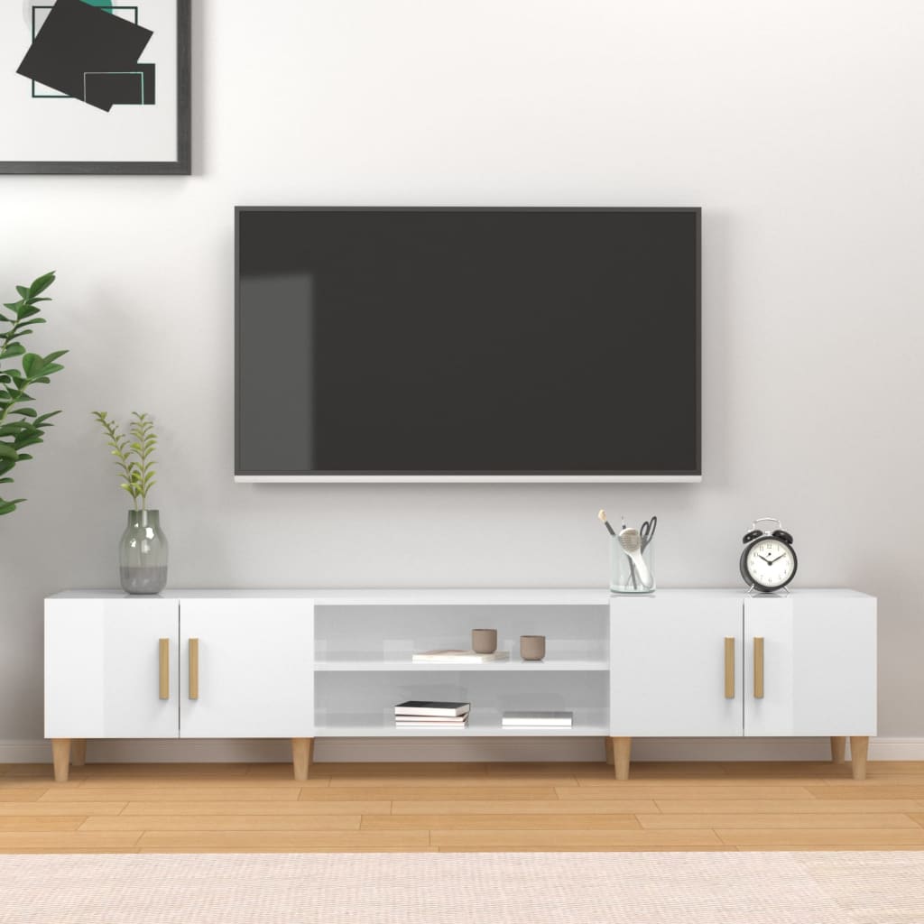 Wooden TV Stand 180cm Wide With 4 Doors - Vantage Home