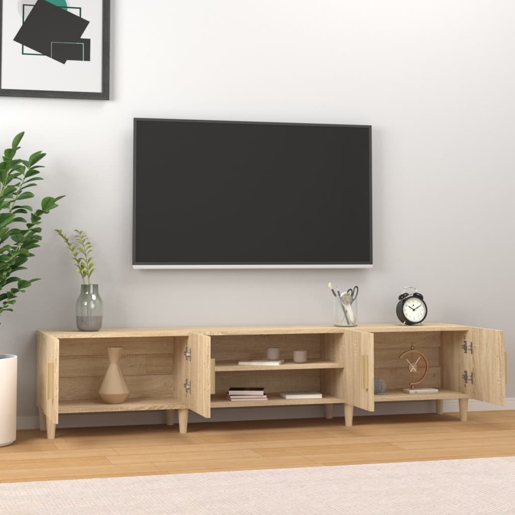 Wooden TV Stand 180cm Wide With 4 Doors - Vantage Home