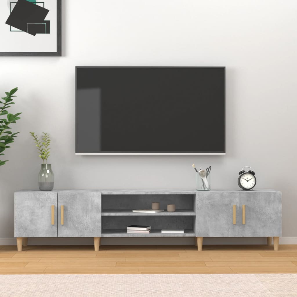 Wooden TV Stand 180cm Wide With 4 Doors - Vantage Home