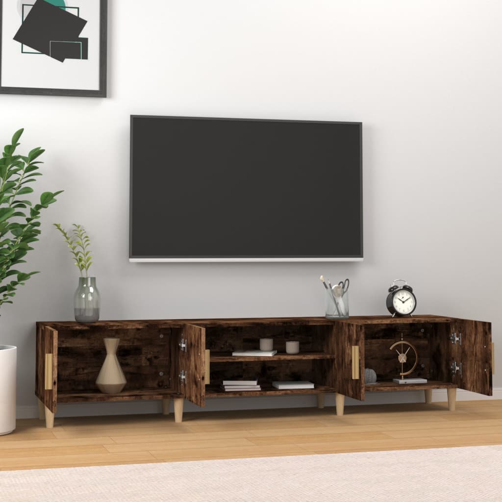 Wooden TV Stand 180cm Wide With 4 Doors - Vantage Home
