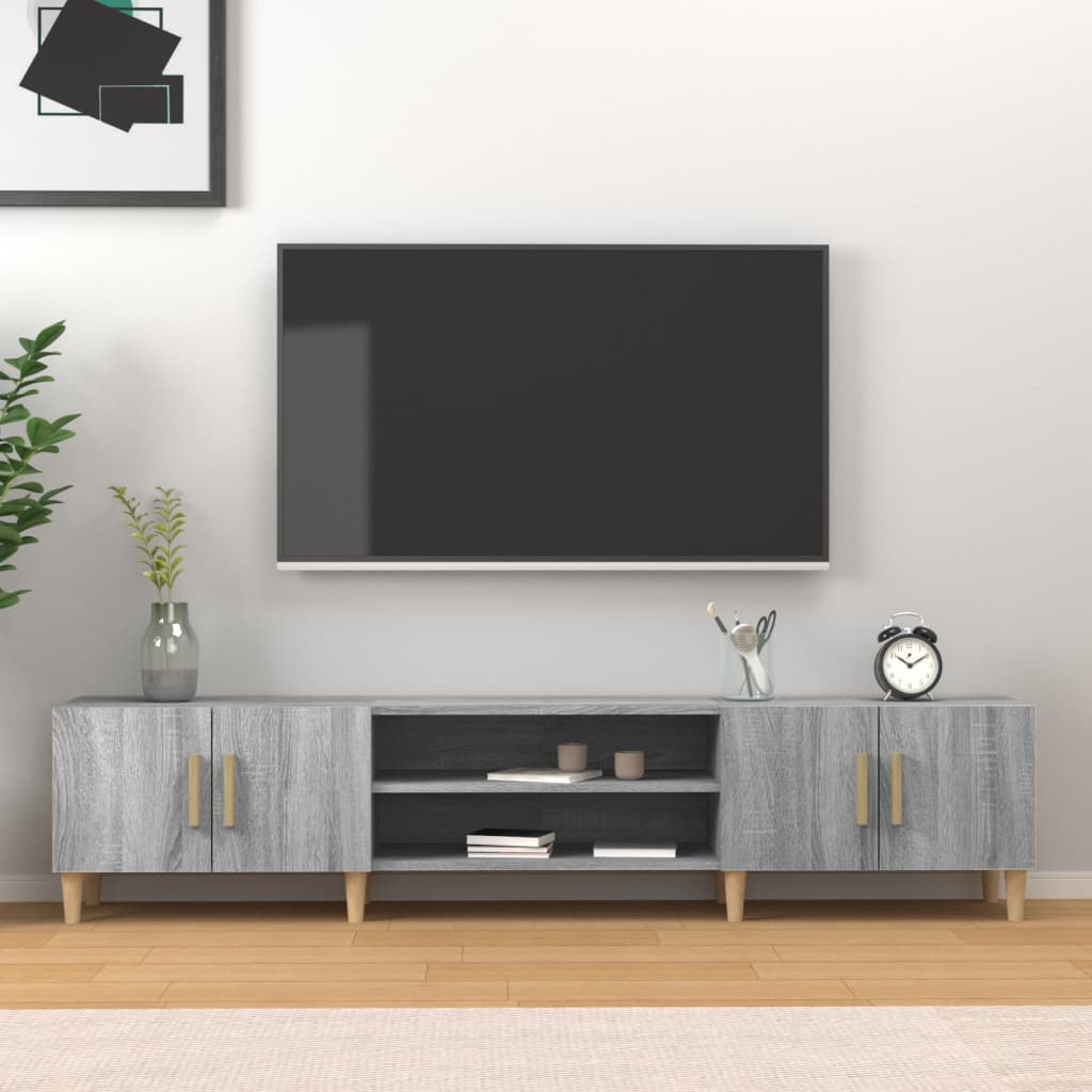 Wooden TV Stand 180cm Wide With 4 Doors - Vantage Home