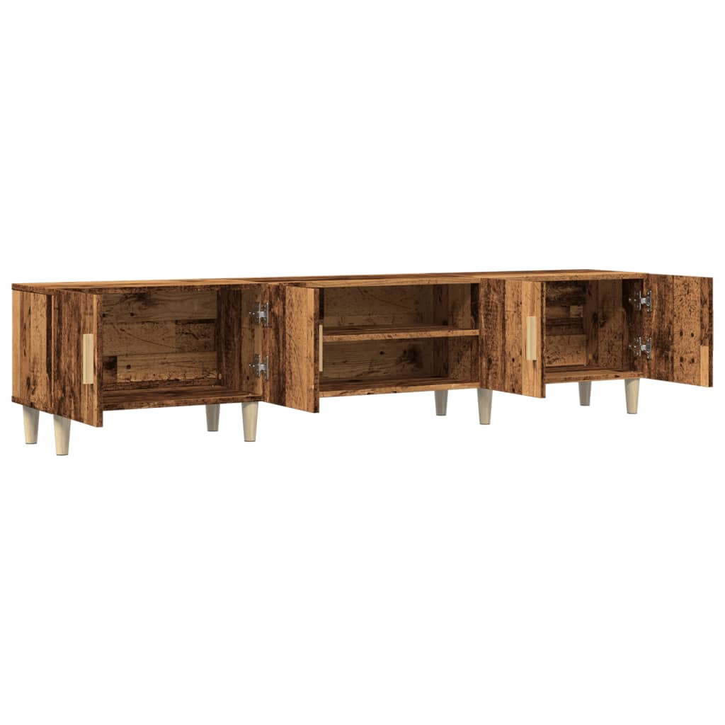 Wooden TV Stand 180cm Wide With 4 Doors - Vantage Home