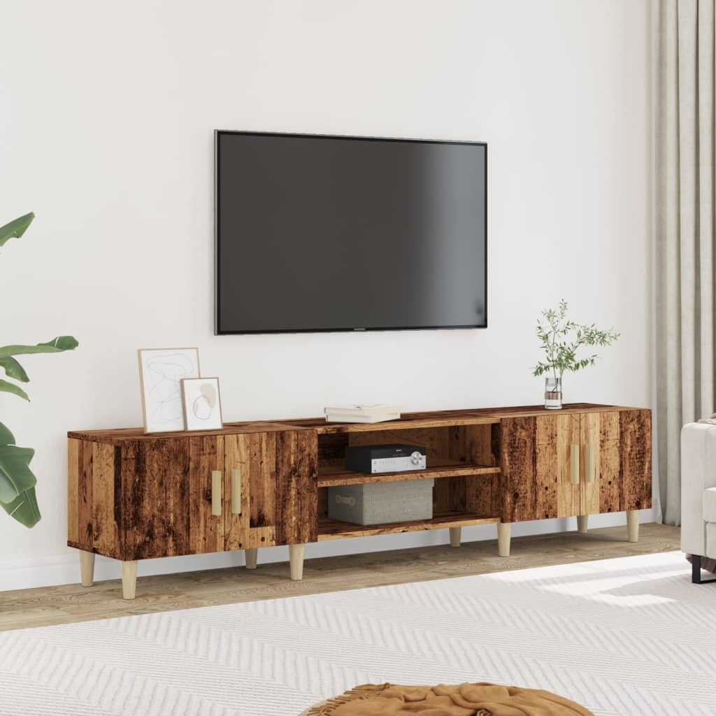 Wooden TV Stand 180cm Wide With 4 Doors - Vantage Home