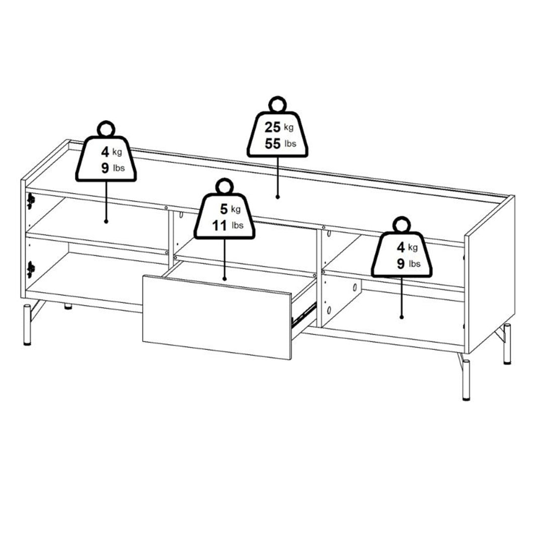 Wooden TV Stand With 2 Doors And 1 Drawer - Kendall