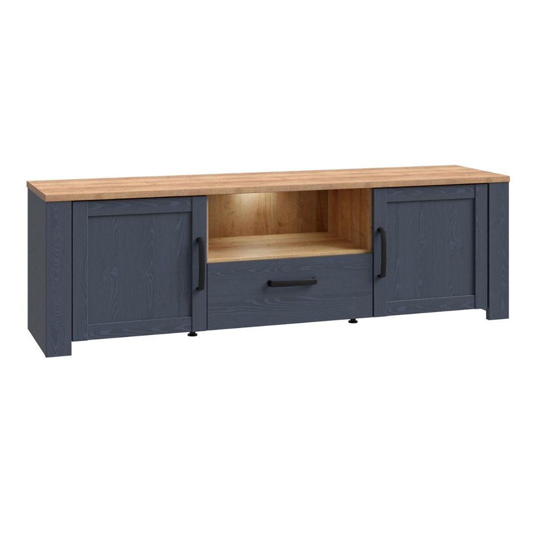 Wooden TV Stand With 2 Doors 1 Drawer With LED Lights - Bohol