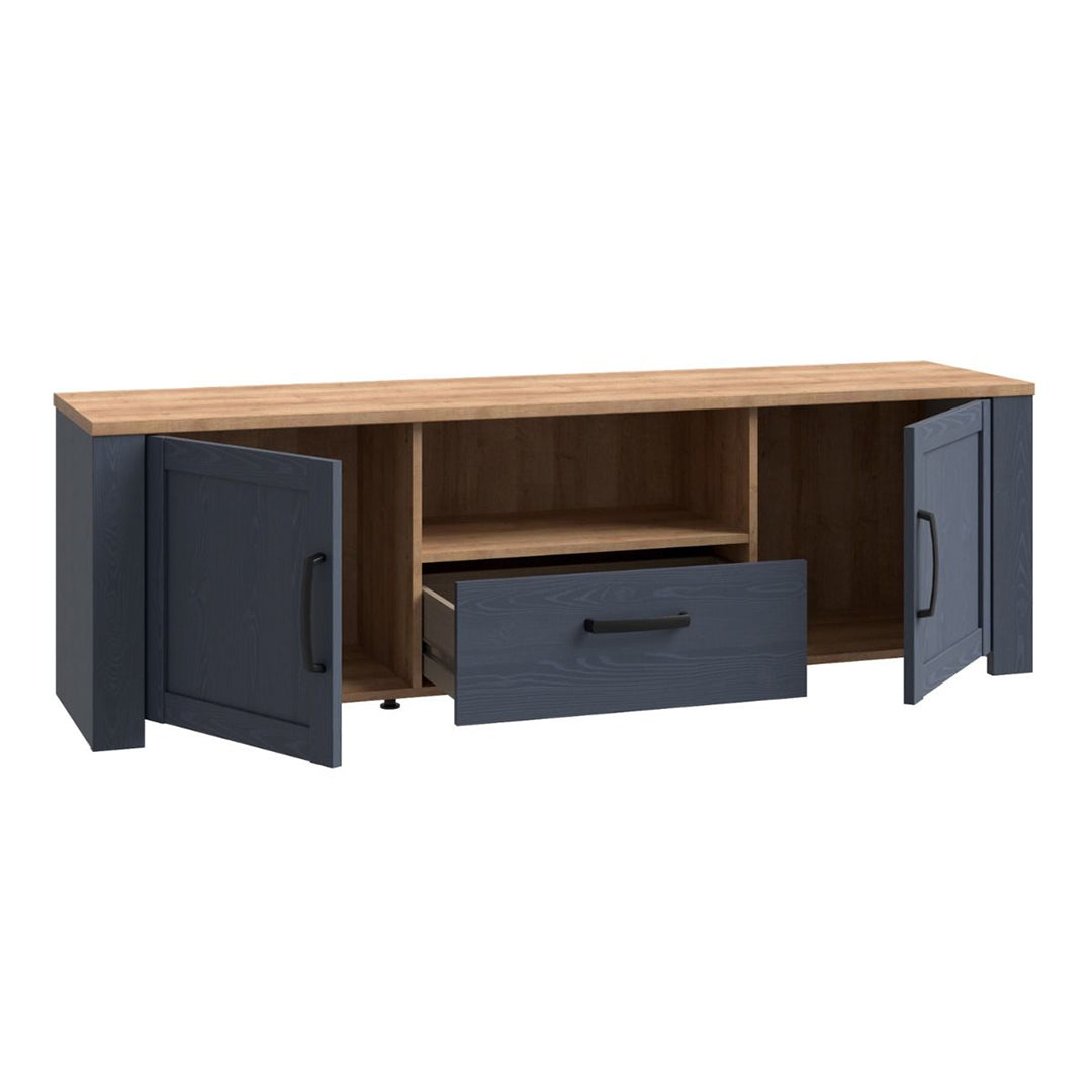 Wooden TV Stand With 2 Doors 1 Drawer With LED Lights - Bohol