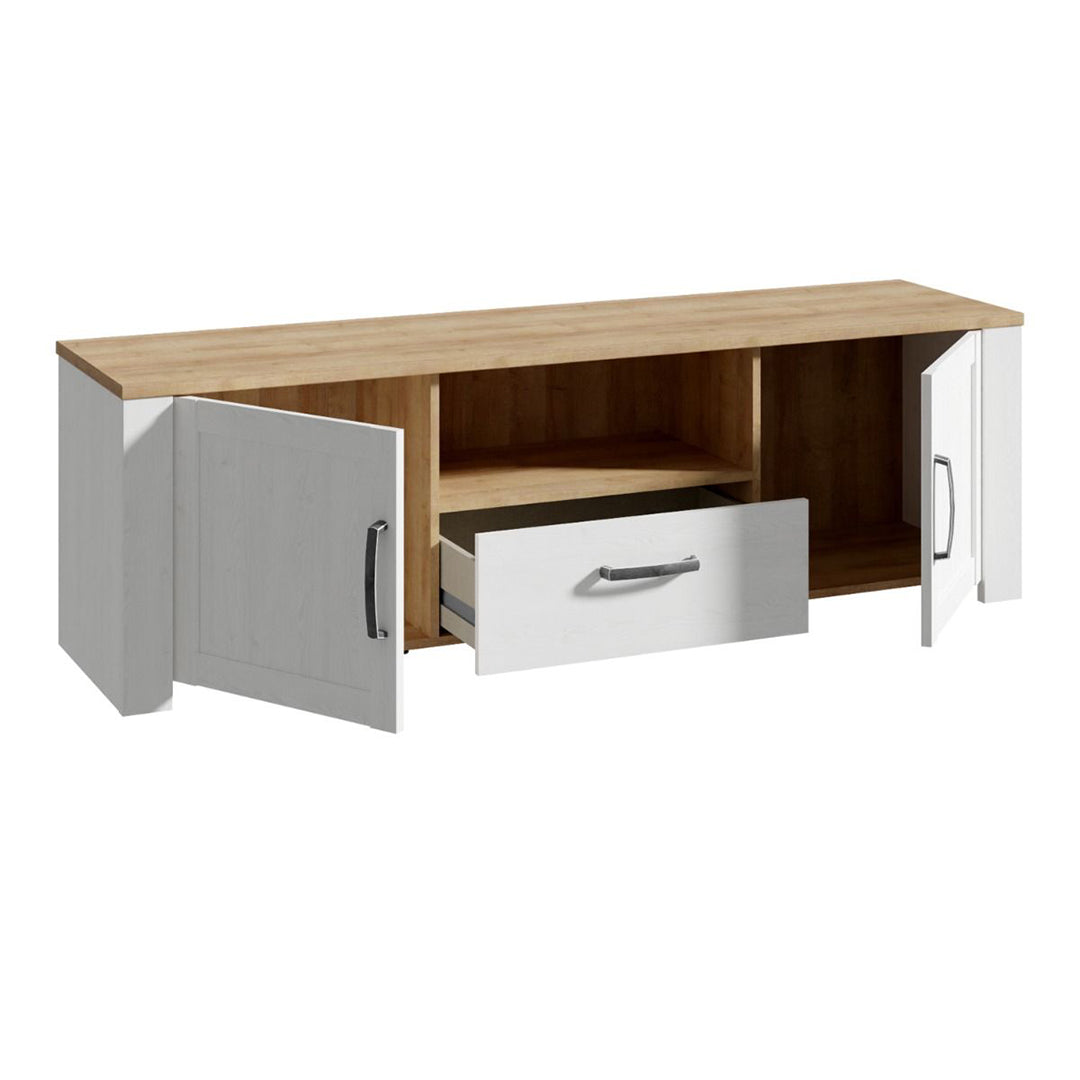 Wooden TV Stand With 2 Doors 1 Drawer With LED Lights - Bohol