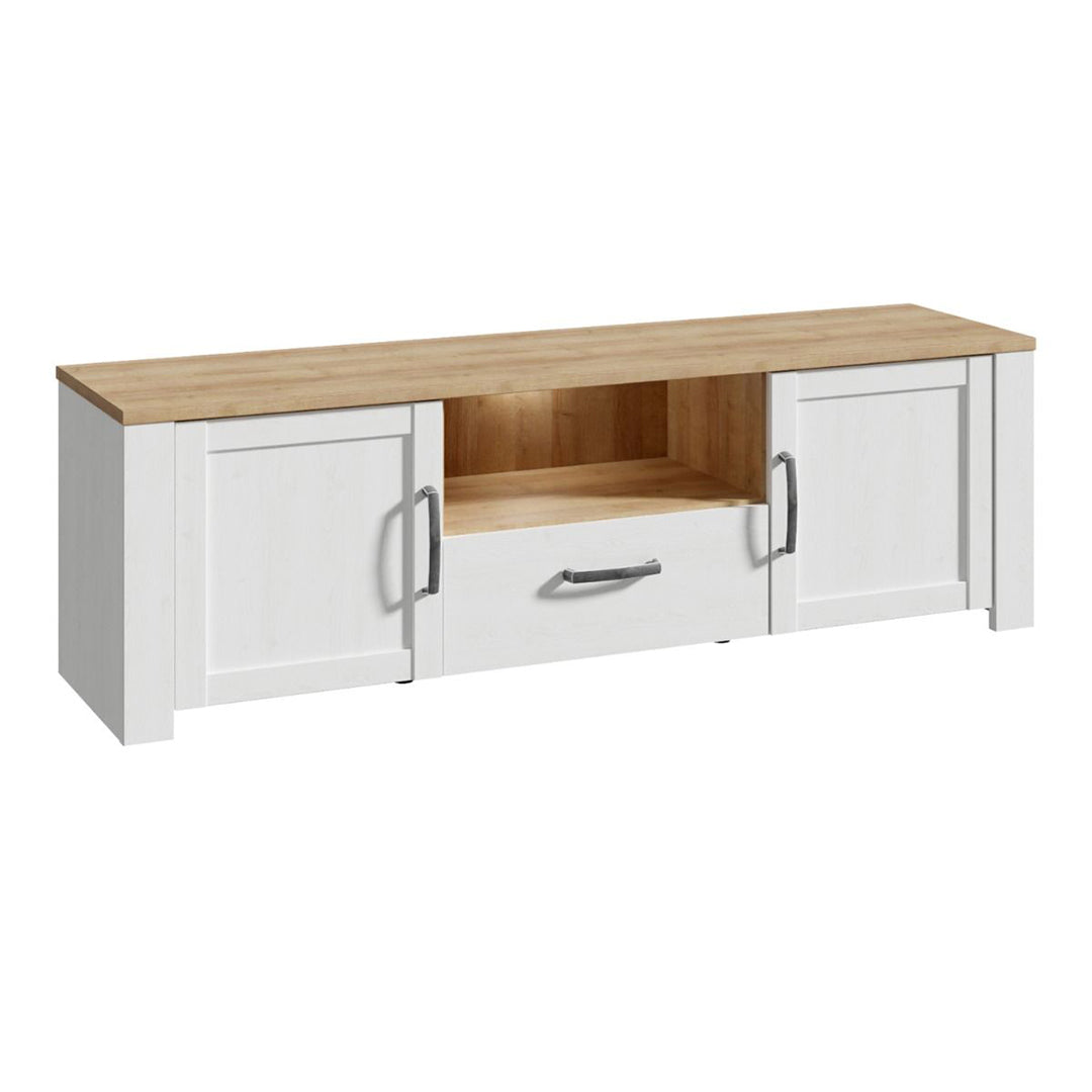 Wooden TV Stand With 2 Doors 1 Drawer With LED Lights - Bohol