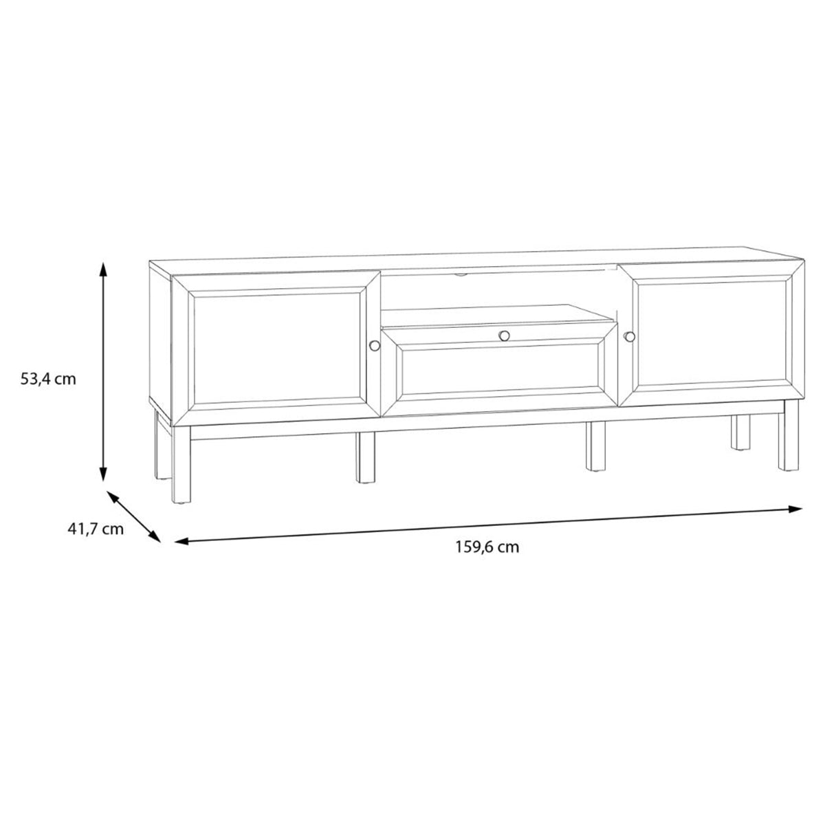 Wooden TV Stand With 2 Doors And 1 Drawer - Wensley