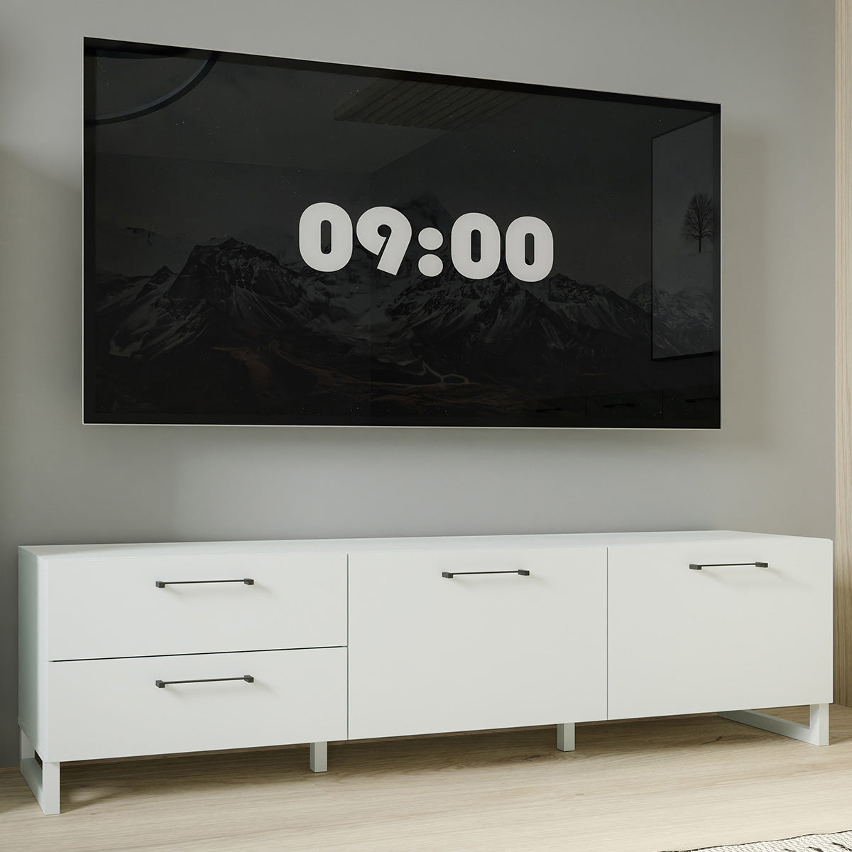 Wooden TV Stand With 2 Doors And 2 Drawers - Sali