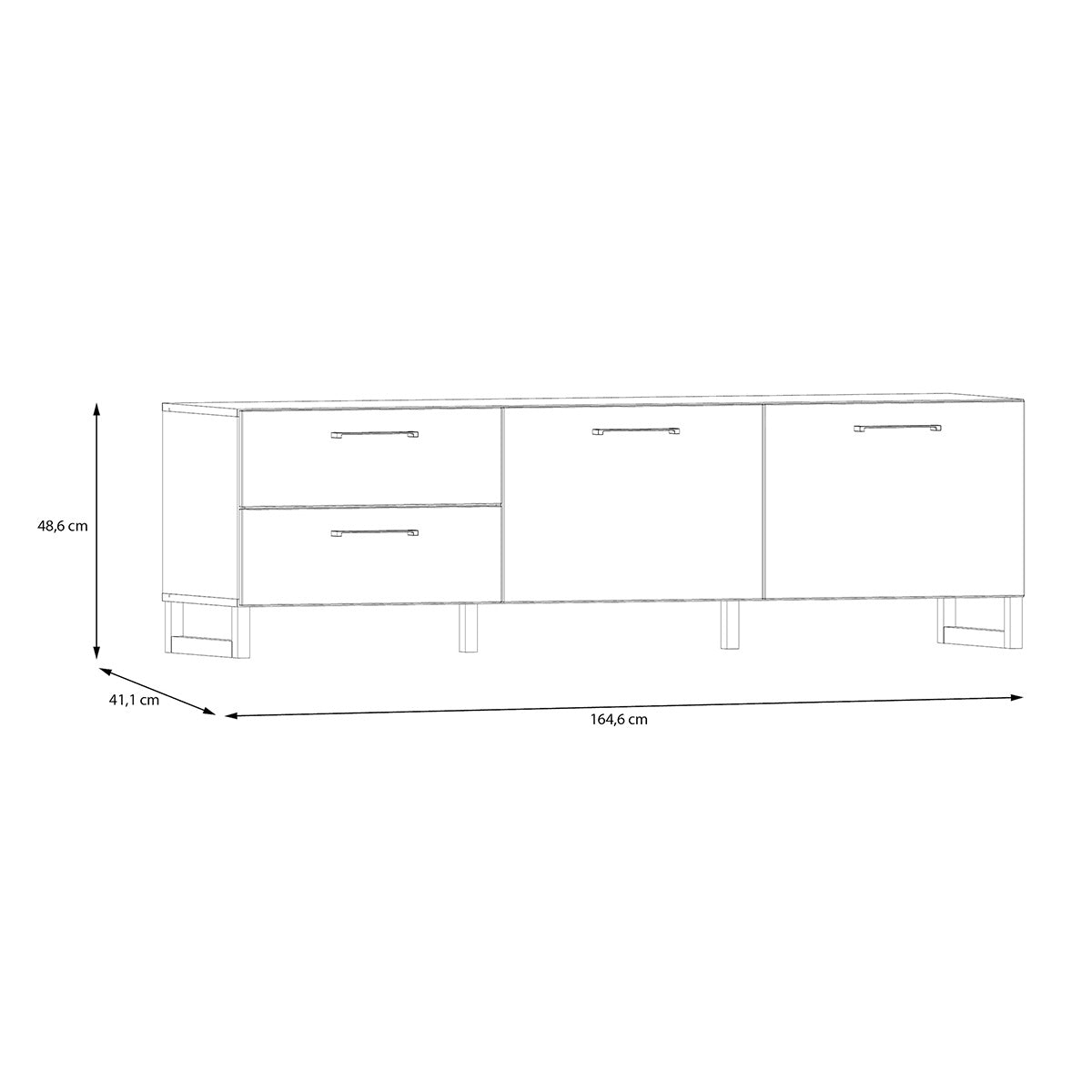 Wooden TV Stand With 2 Doors And 2 Drawers - Sali