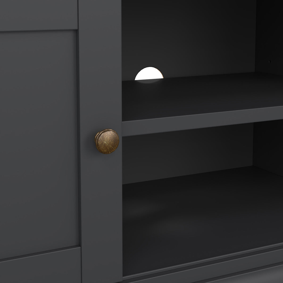 Wooden TV Stand With 2 Doors - Paris