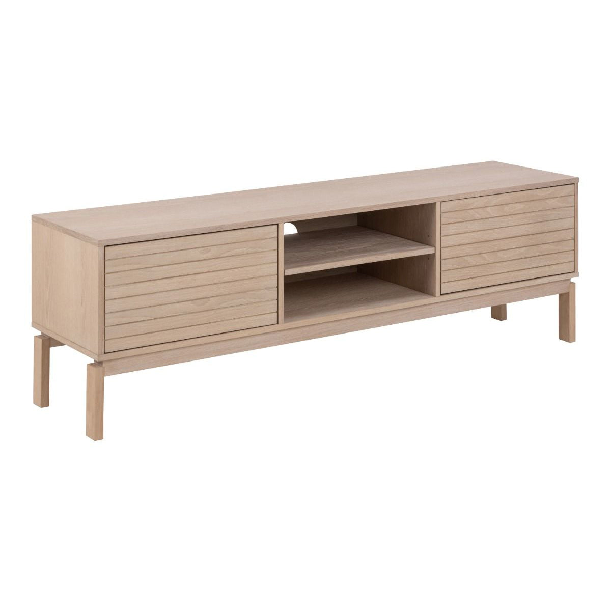 Wooden TV Stand With 2 Doors And Shelf - Linley