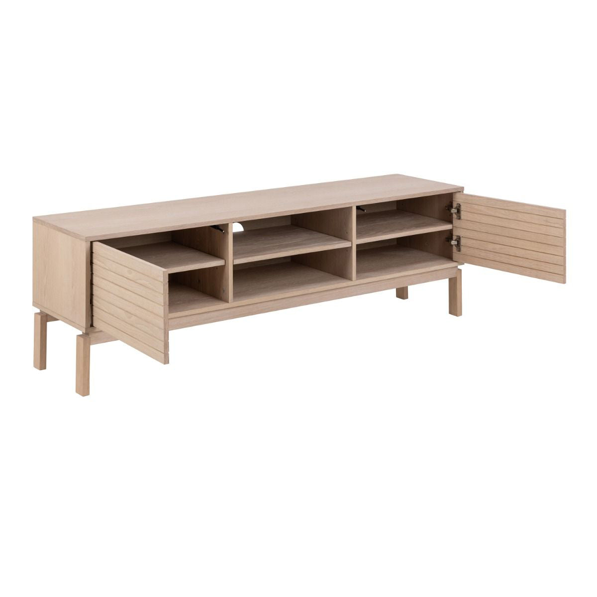 Wooden TV Stand With 2 Doors And Shelf - Linley