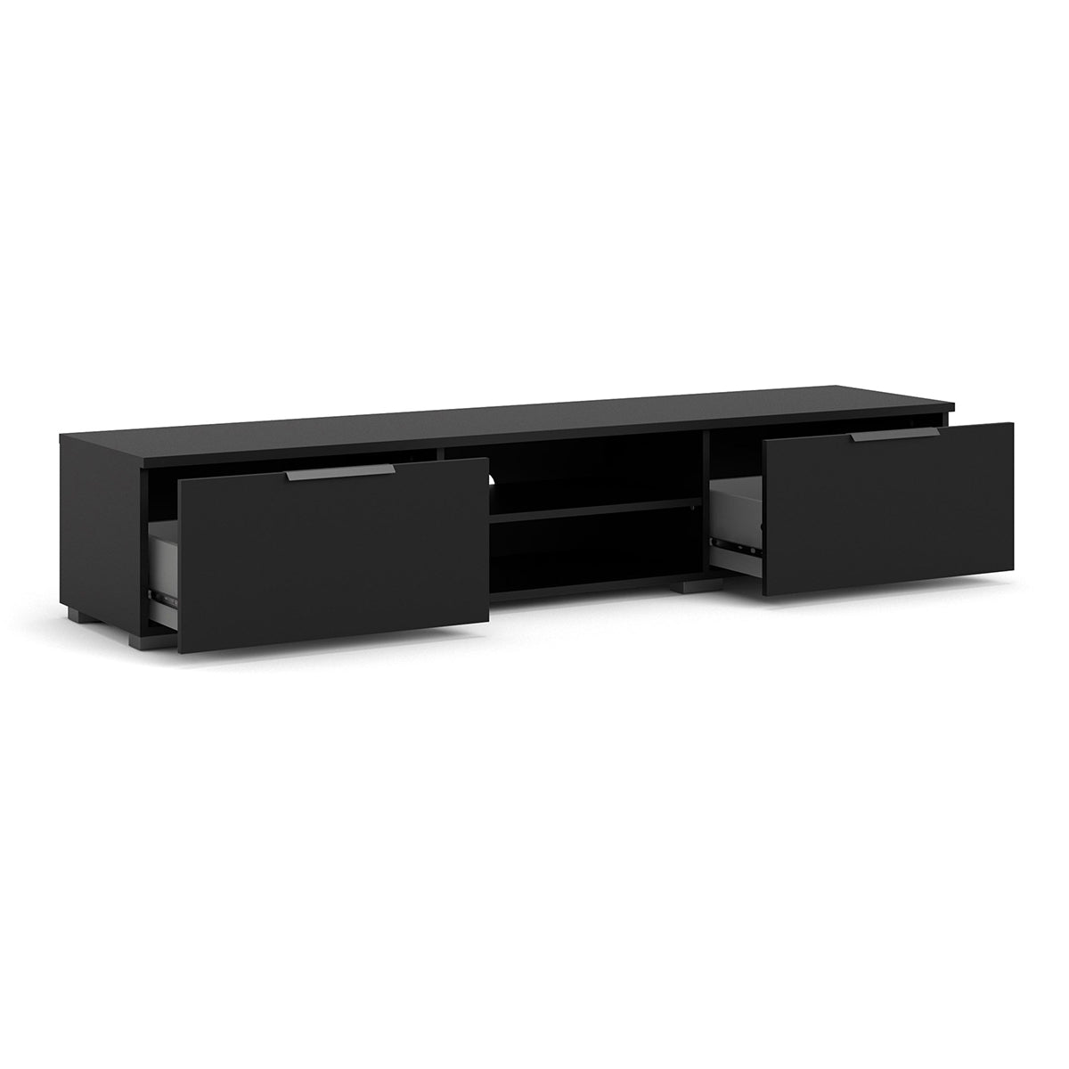 Wooden TV Stand With 2 Drawers And 2 Shelves - Match