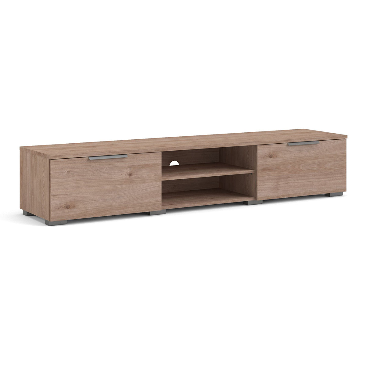 Wooden TV Stand With 2 Drawers And 2 Shelves - Match