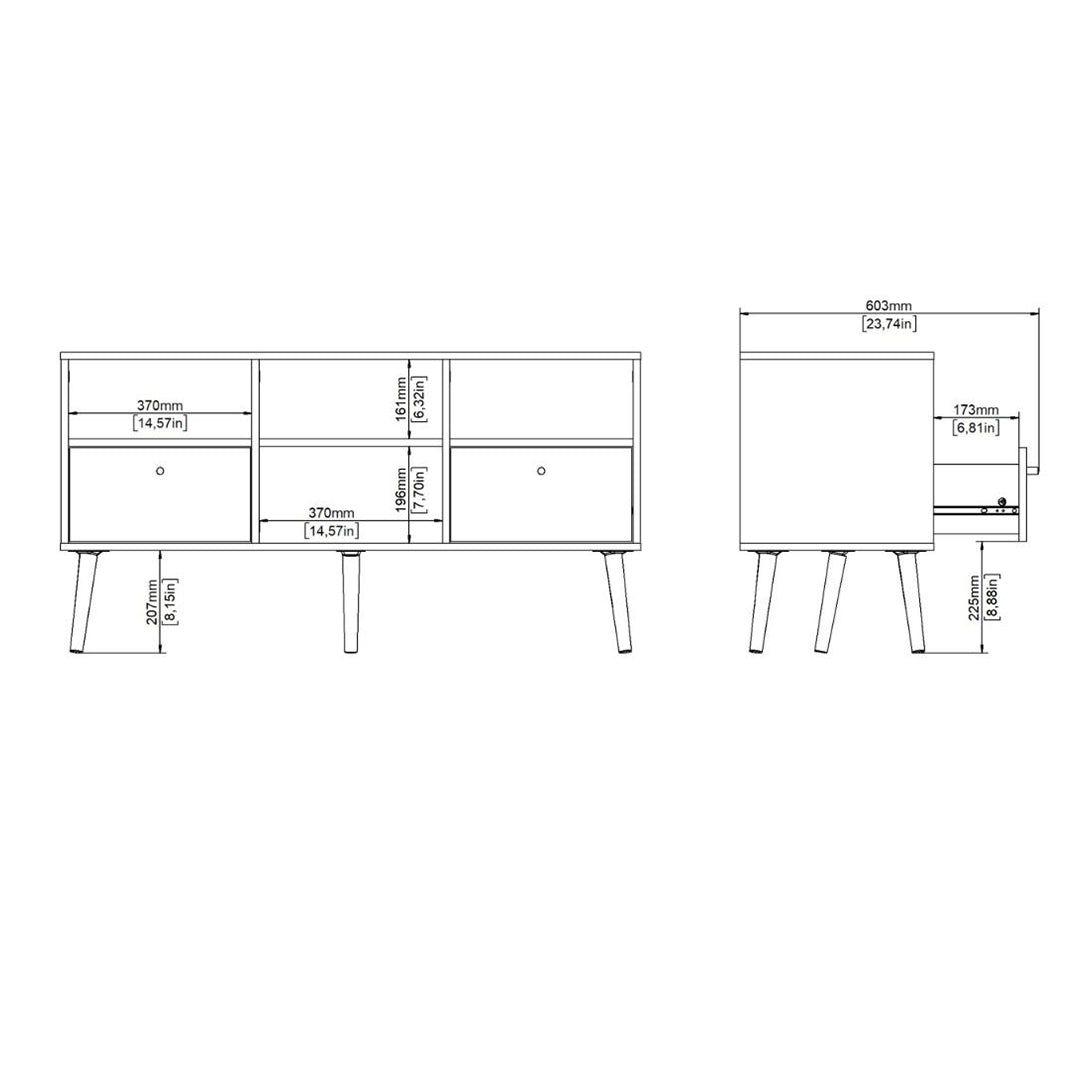 Wooden TV Stand With 2 Drawers - Cumbria