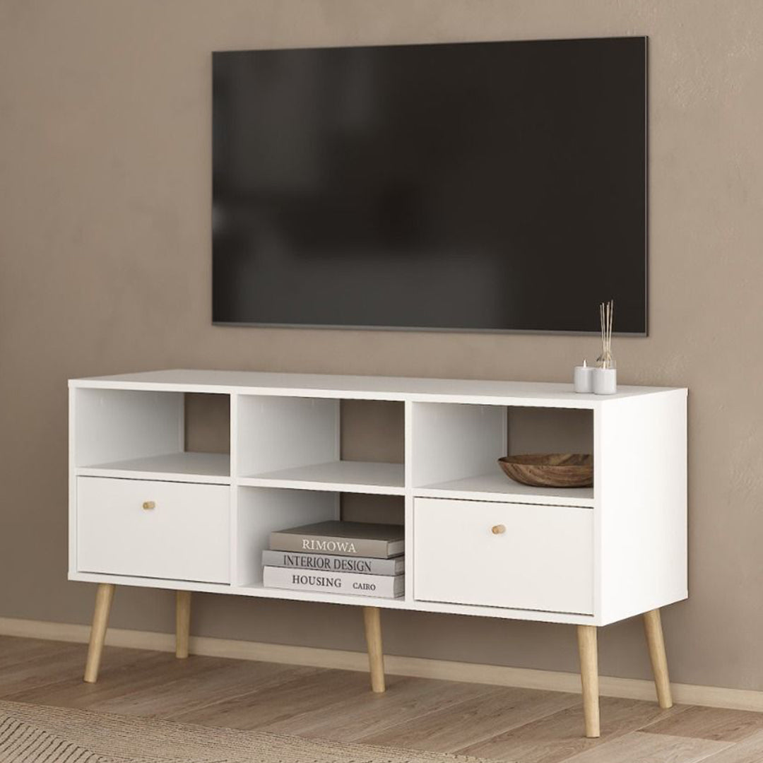 Wooden TV Stand With 2 Drawers - Cumbria