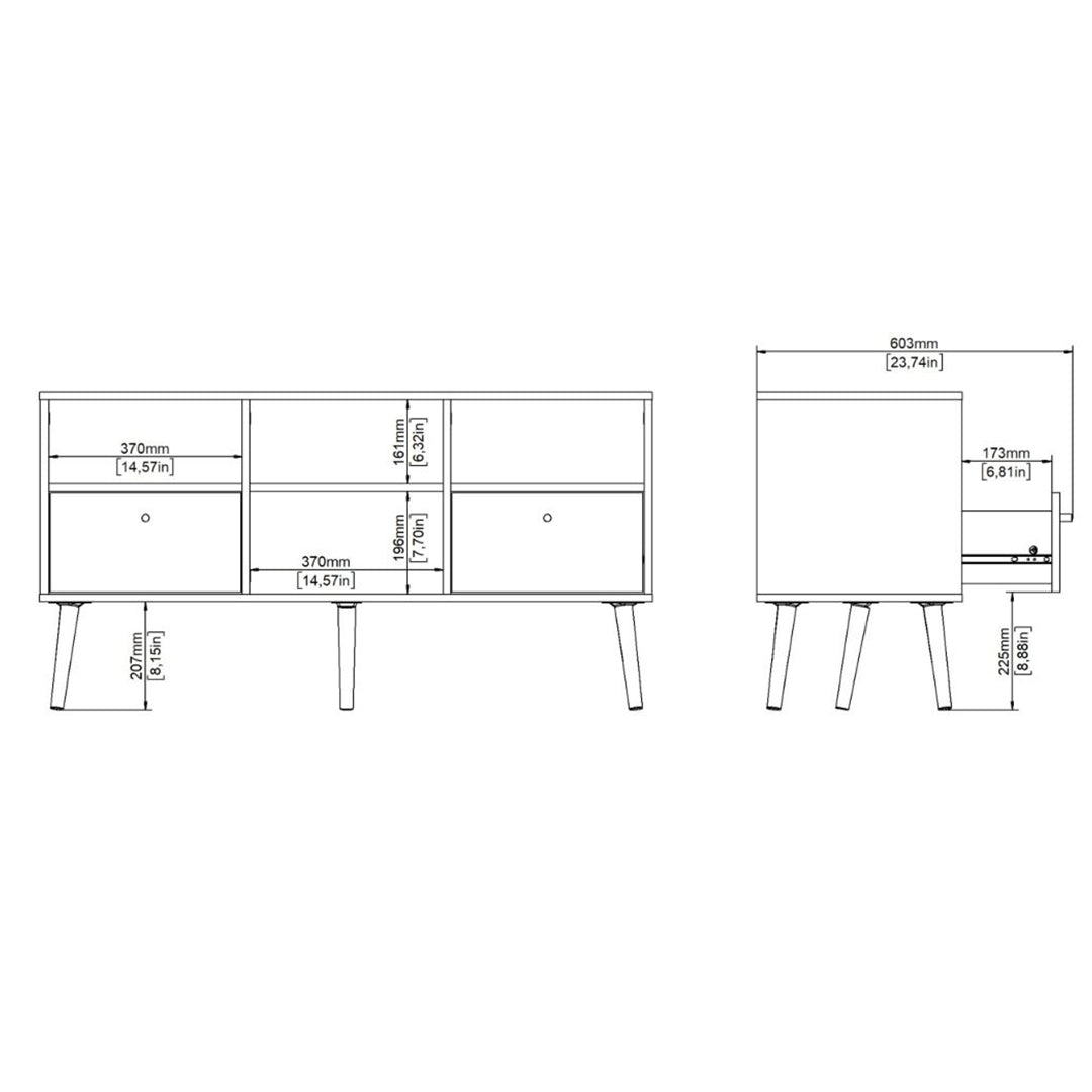 Wooden TV Stand With 2 Drawers - Cumbria