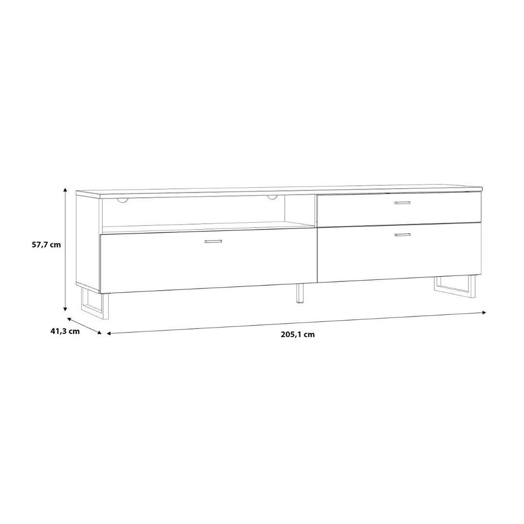 Wooden TV Stand With 2 Flip Doors And 1 Drawer - Klara