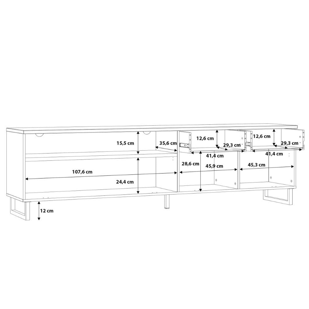 Wooden TV Stand With 2 Flip Doors And 1 Drawer - Klara