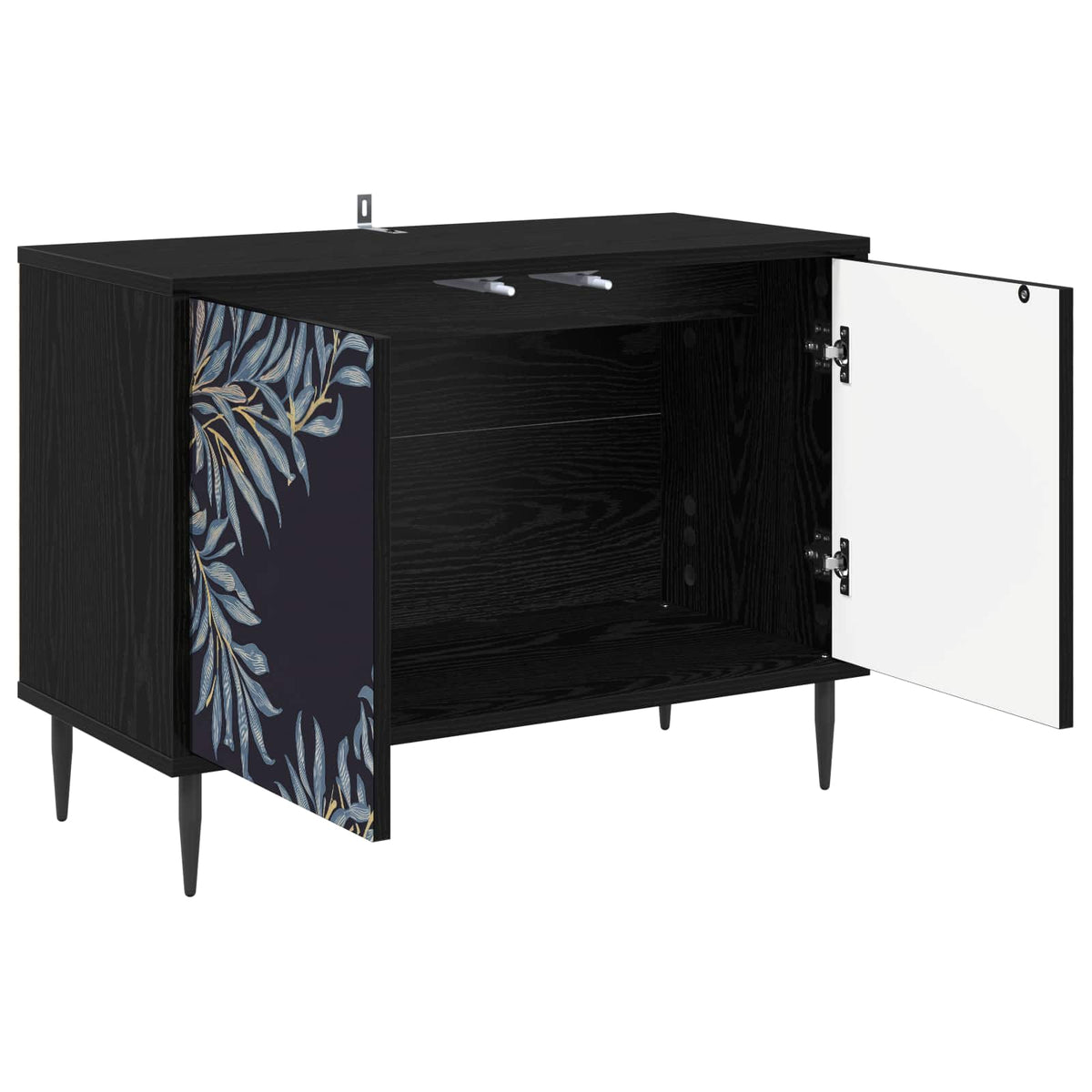 Wooden TV Stand 69cm Wide With 2 Doors And Raised Feet - Dokkum