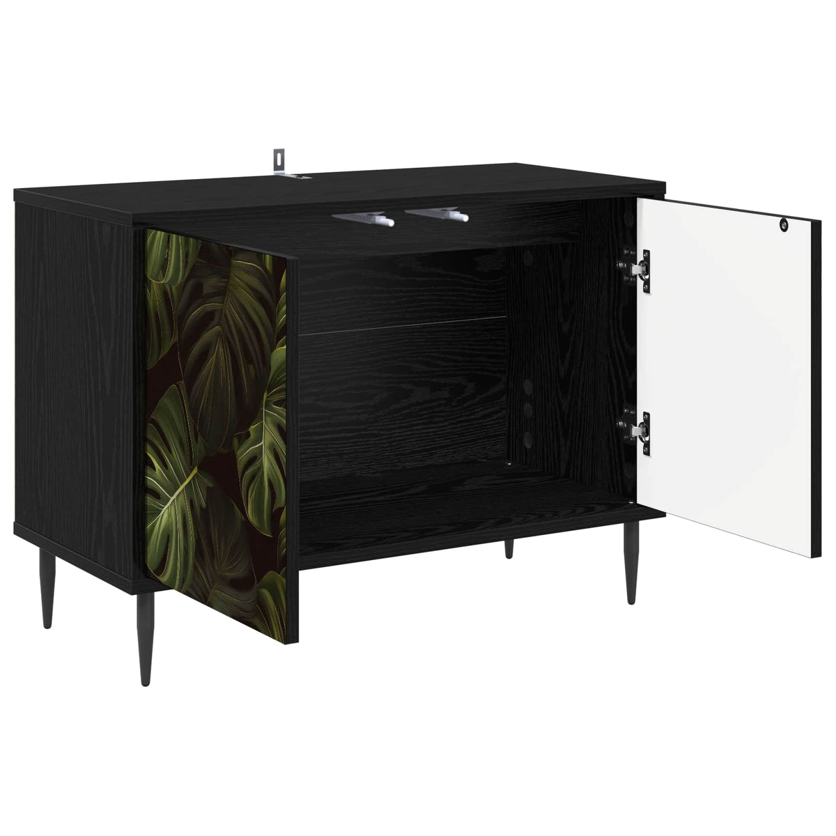 Wooden TV Stand 69cm Wide With 2 Doors And Raised Feet - Elburg