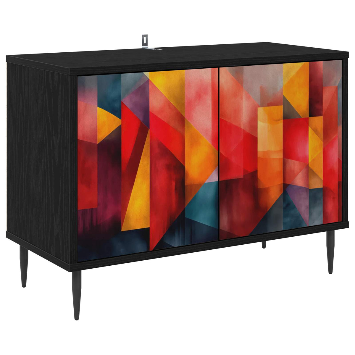Wooden TV Stand 69cm Wide With 2 Doors And Raised Feet - Heesch