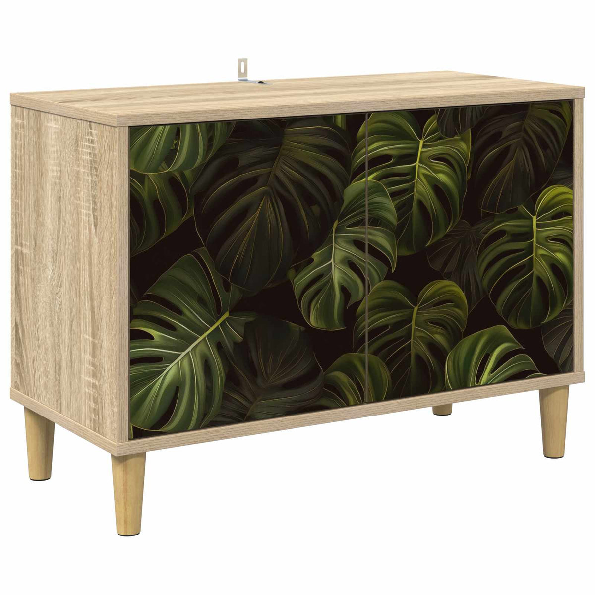 Wooden TV Stand 69cm Wide With 2 Doors - Elburg