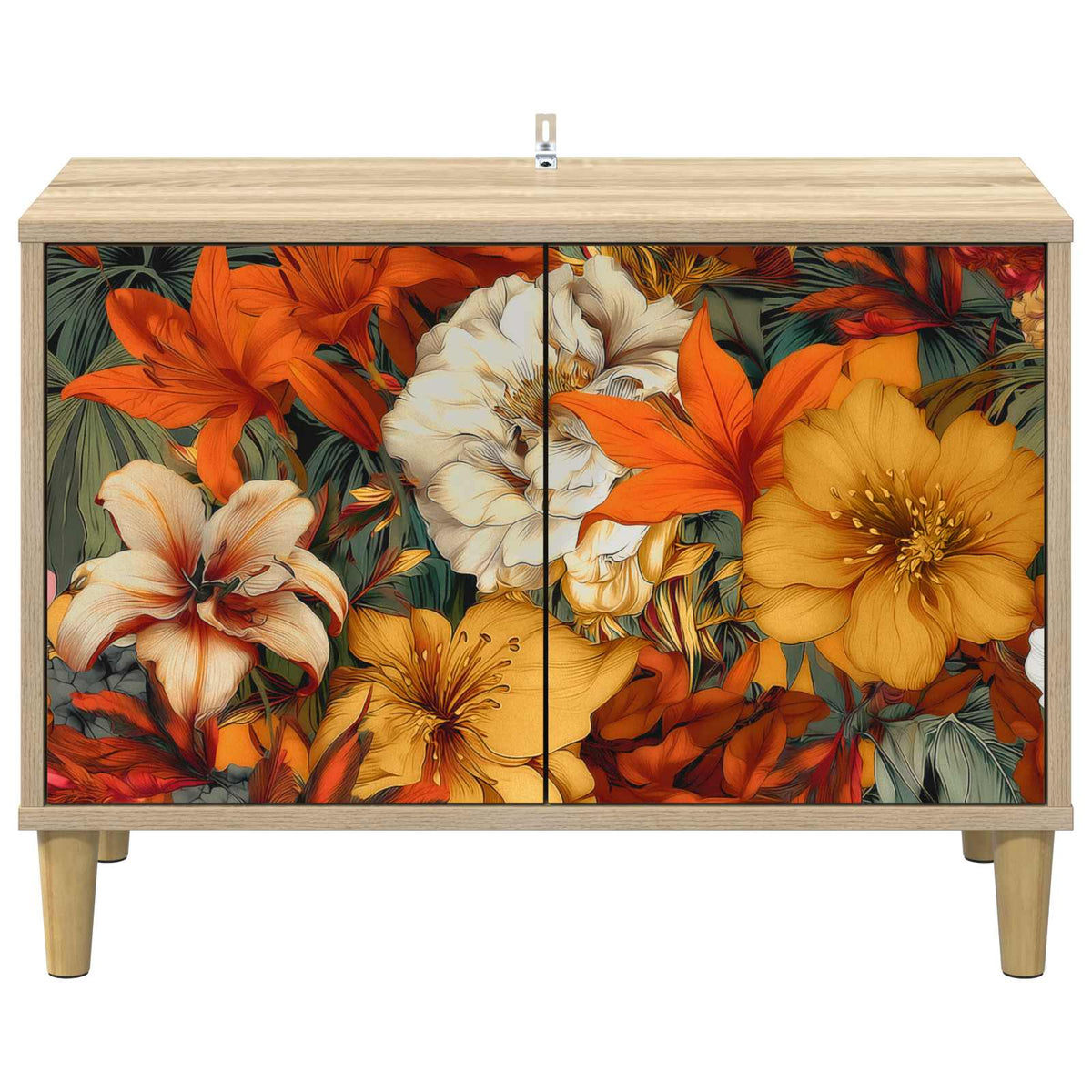 Wooden TV Stand 69cm Wide With 2 Doors - Gennep