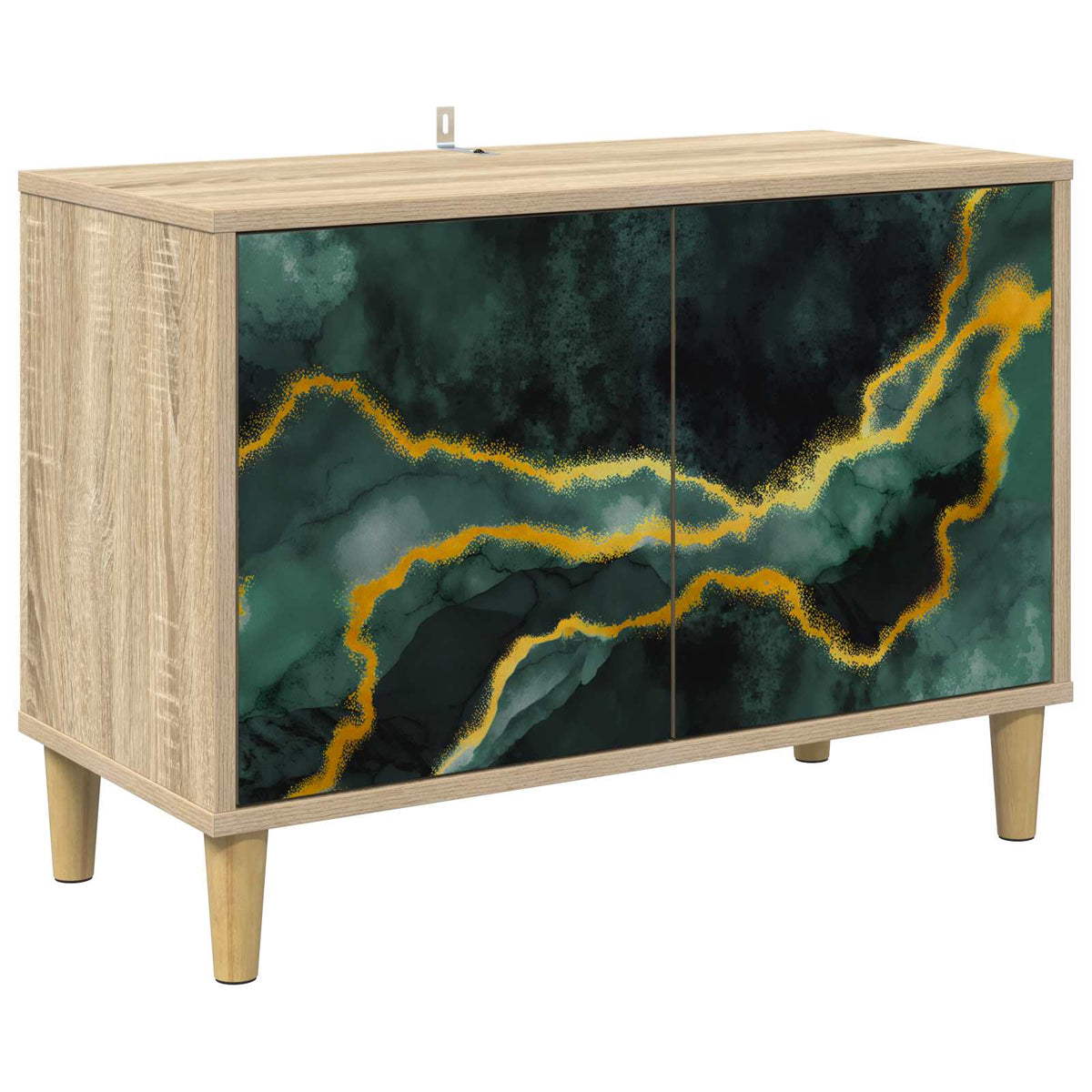 Wooden TV Stand 69cm Wide With 2 Doors - Wijhe