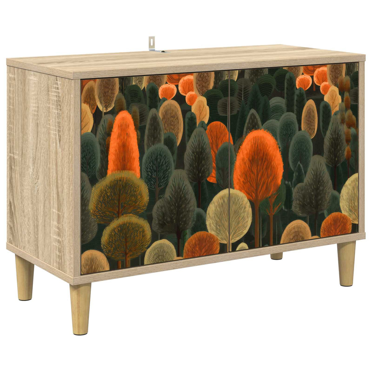 Wooden TV Stand 69cm Wide With 2 Doors - Zaandam