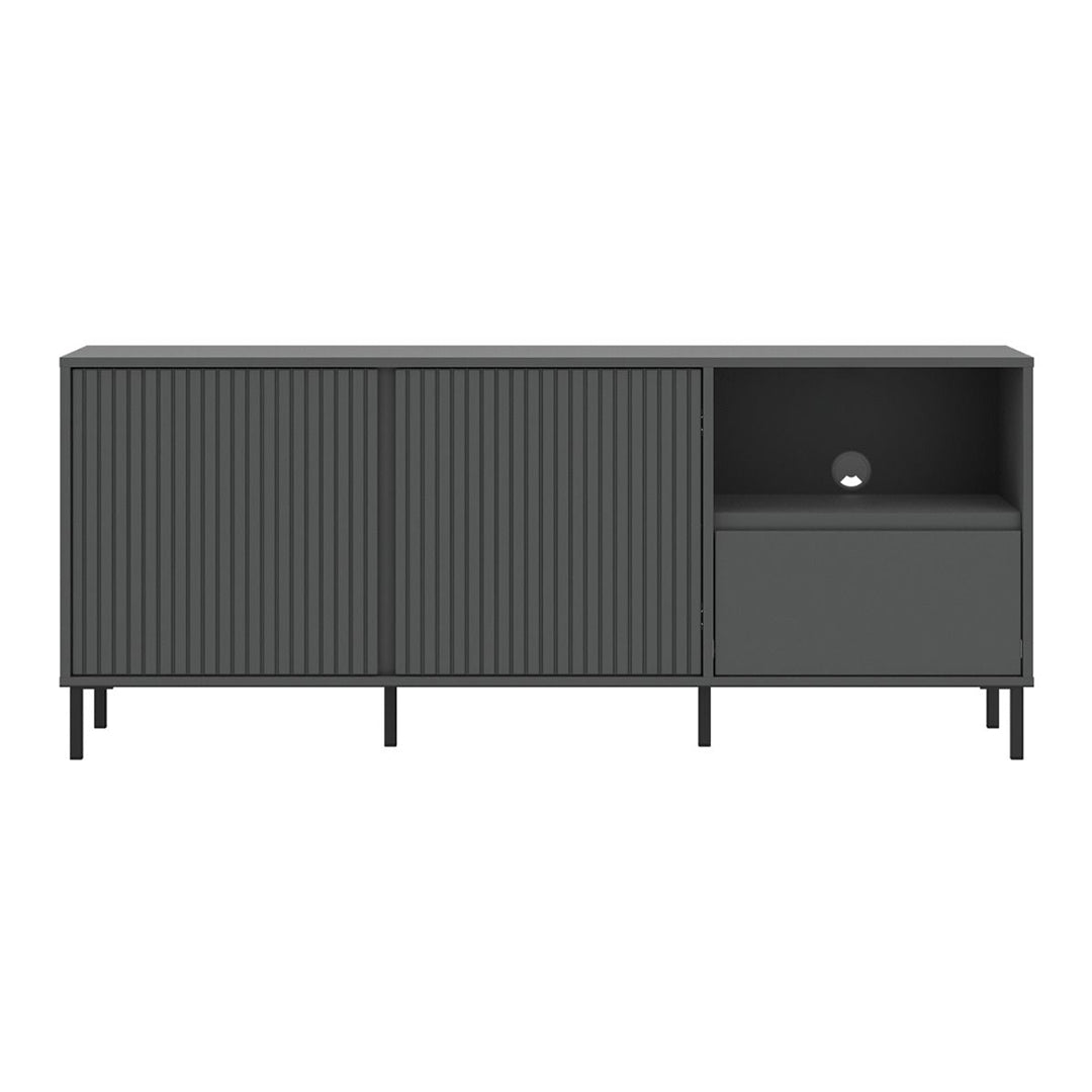 Wooden TV Stand Wide With 2 Doors And 1 Drawer - Avenale