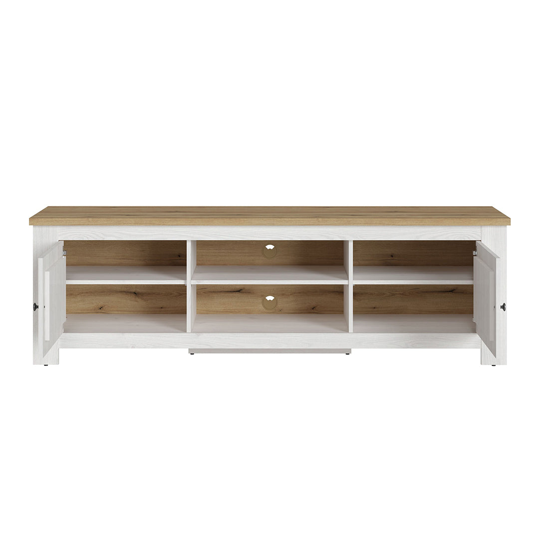 Wooden TV Stand Wide With 2 Doors - Celesto
