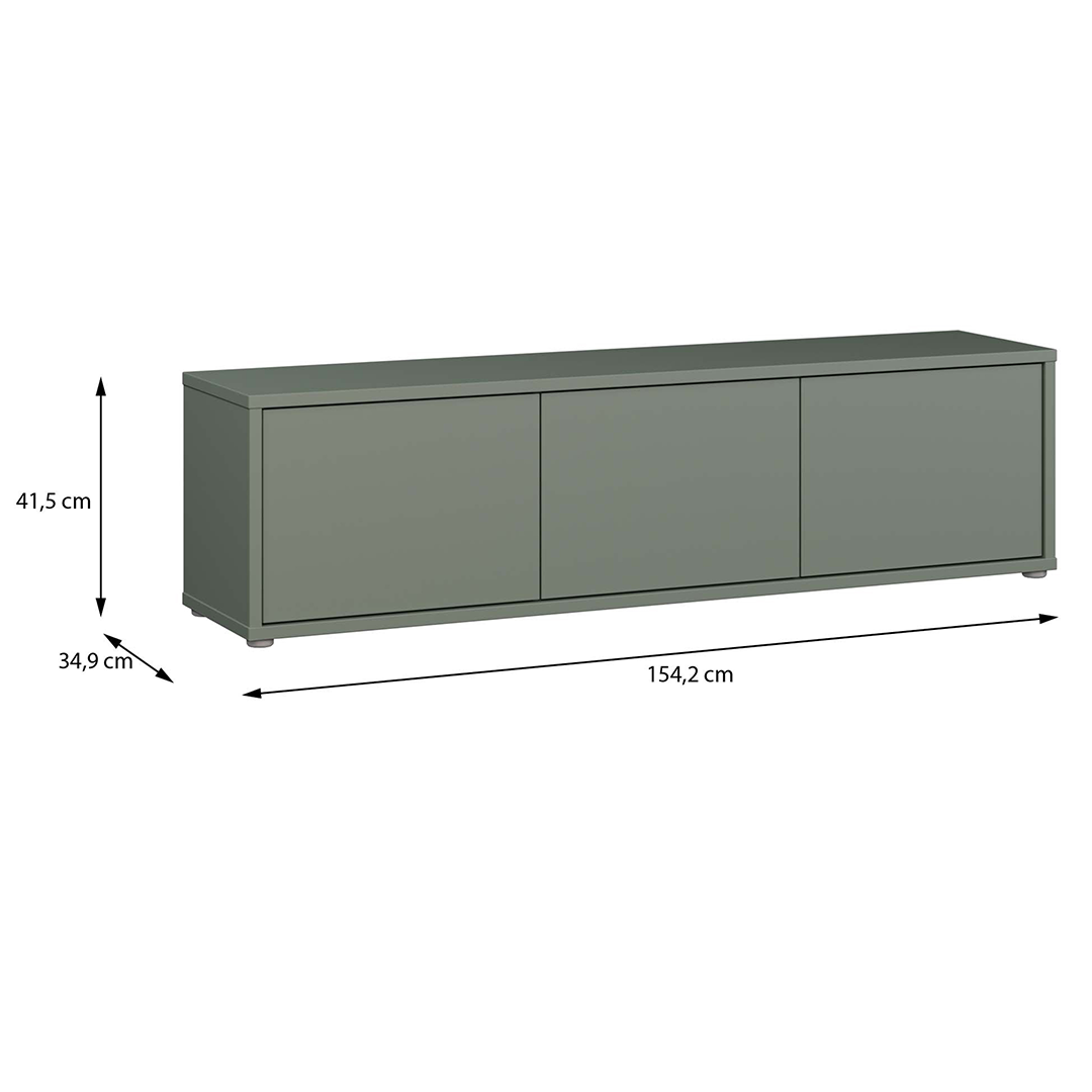 Wooden TV Stand Wide With 3 Push-to-Open Doors - Alice Springs
