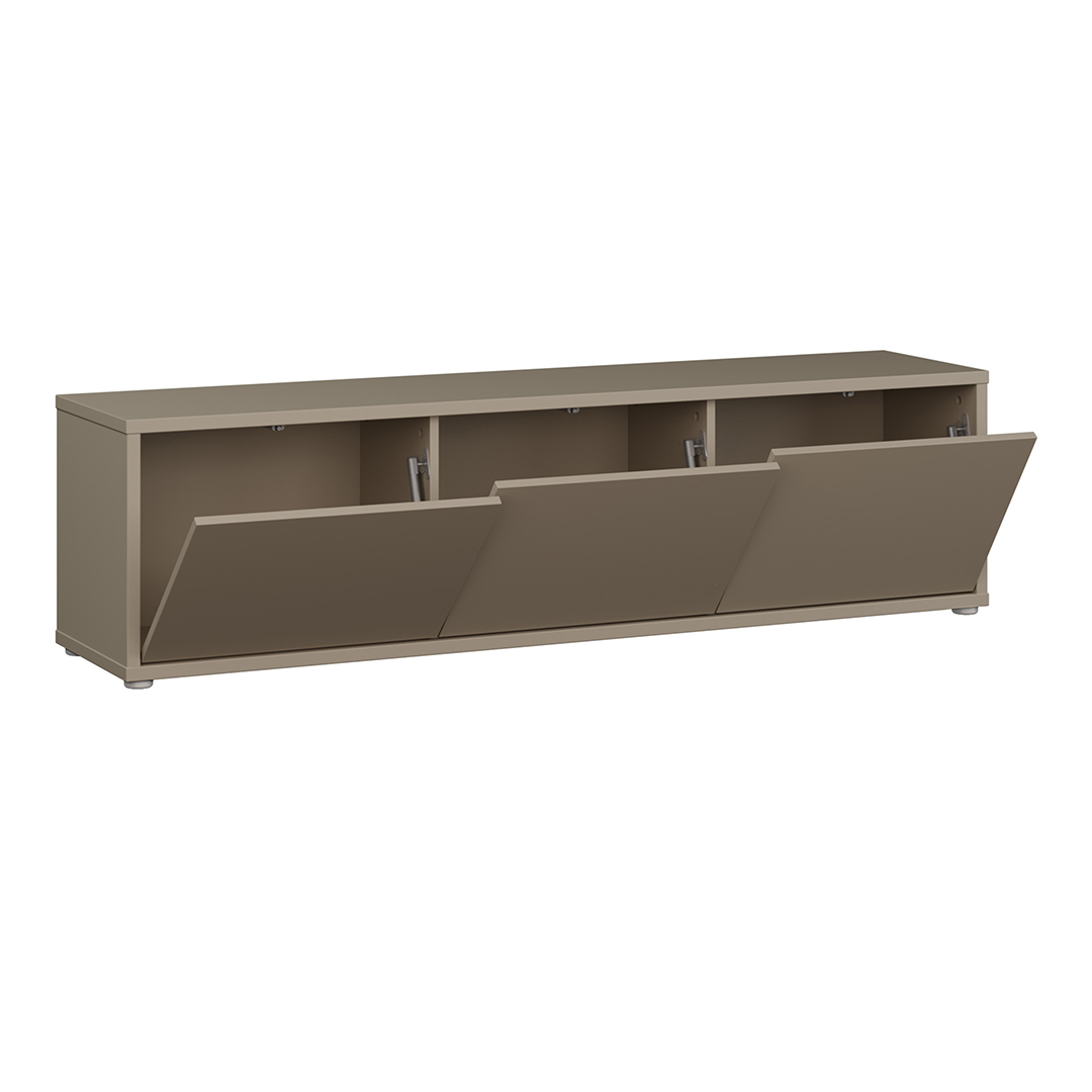 Wooden TV Stand Wide With 3 Push-to-Open Doors - Alice Springs