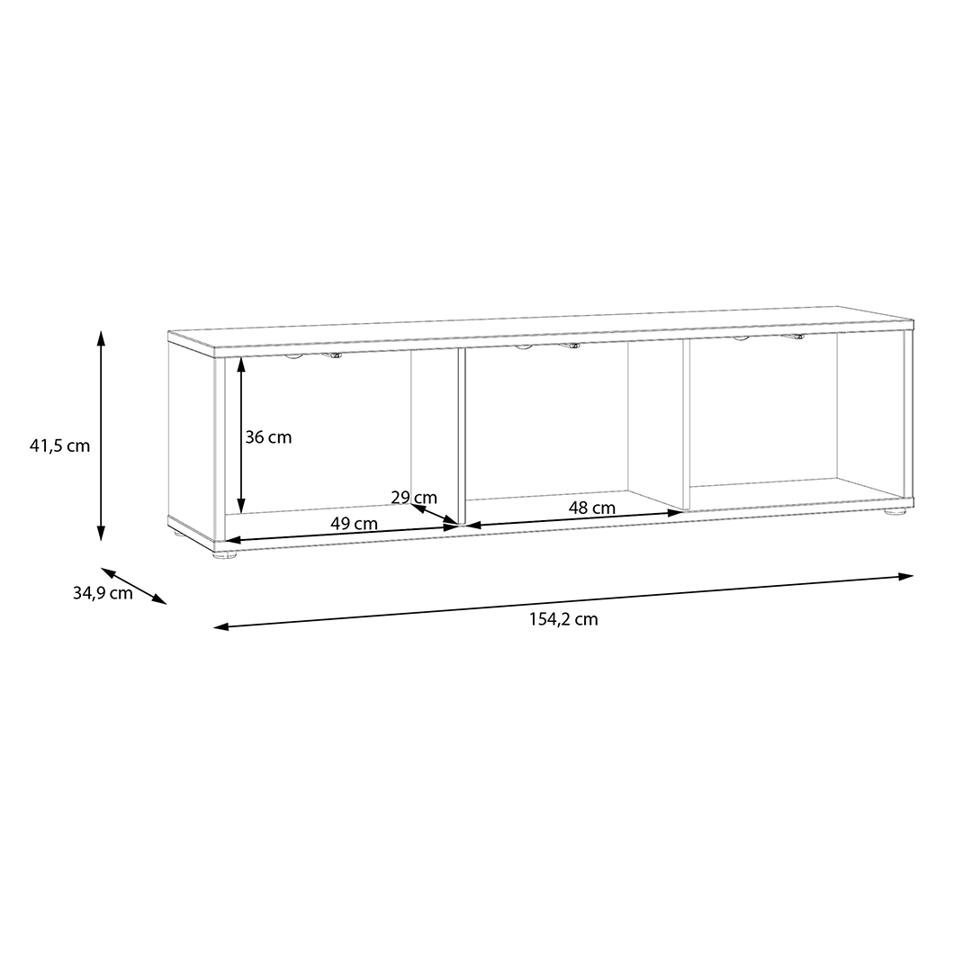 Wooden TV Stand Wide With 3 Push-to-Open Doors - Alice Springs