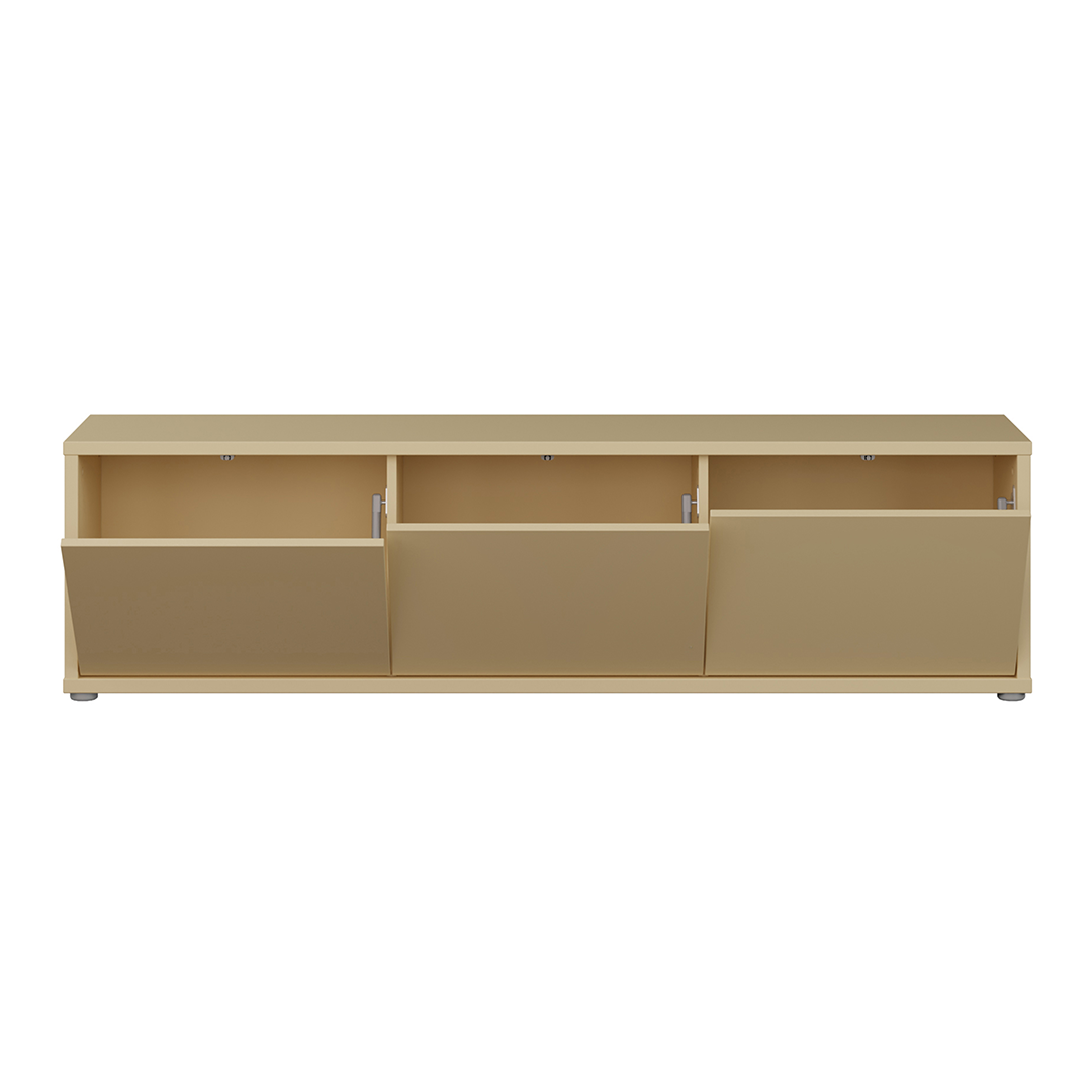 Wooden TV Stand Wide With 3 Push-to-Open Doors - Alice Springs