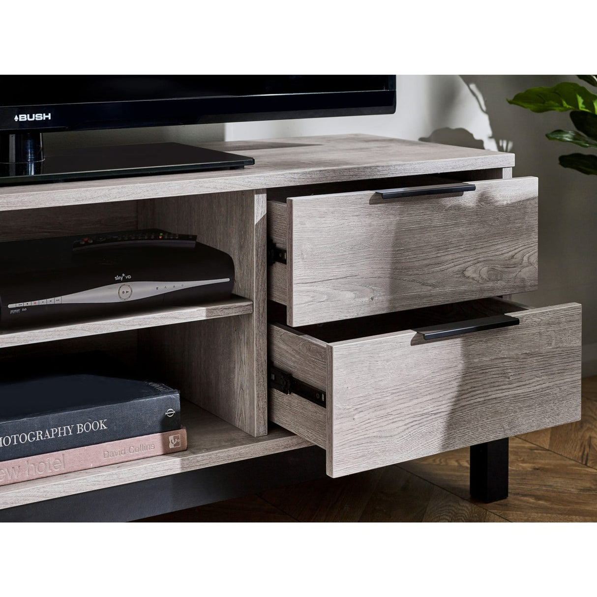 Wooden TV Stand With 1 Door And 2 Drawers - Bali