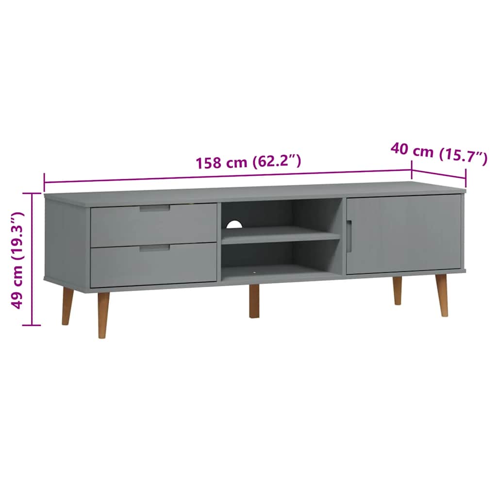 Wooden TV Stand With 1 Door And 2 Drawers - Molde
