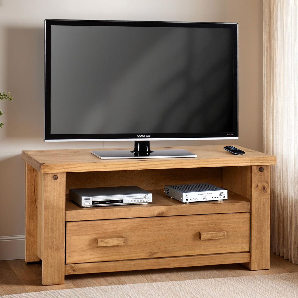 Wooden TV Stand With 1 Drawer - Tortilla